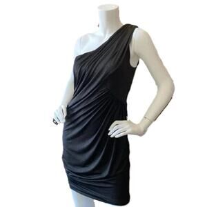 Gianni Bini Nadia One Shoulder Dress Black Current Size S